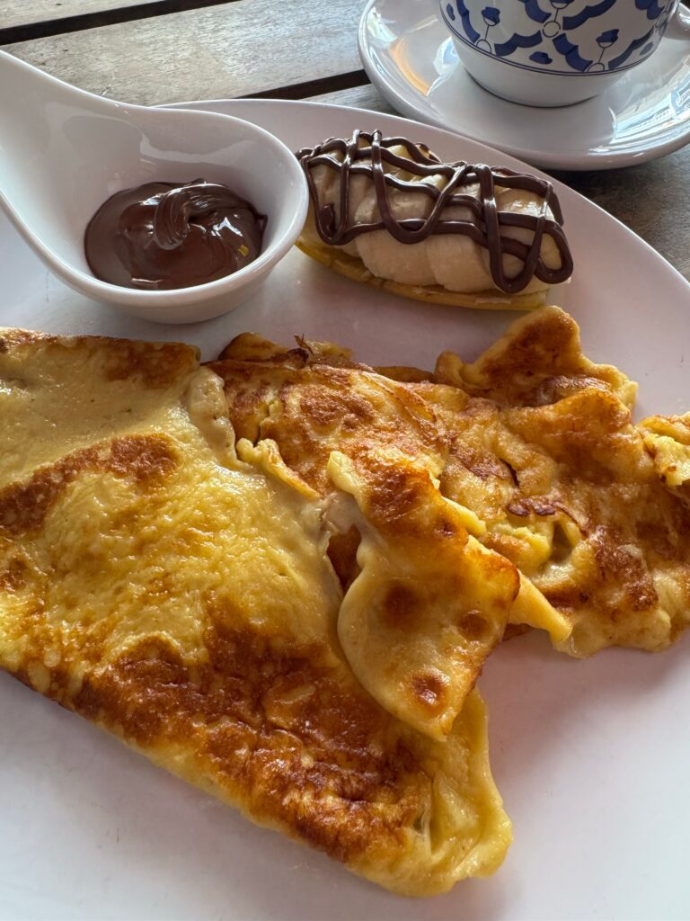 Delicious Omelet with Banana for Breakfast